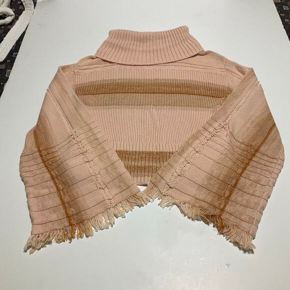 Free People boho jamgirl pumpkinpatch bellsleeve w fringe cropped Sweater XS - Picture 3 of 16